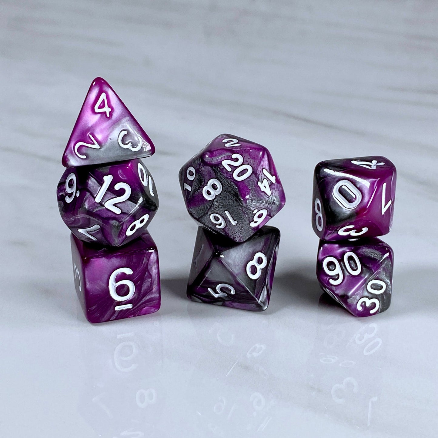 Fundamentals Purple & Silver Dice