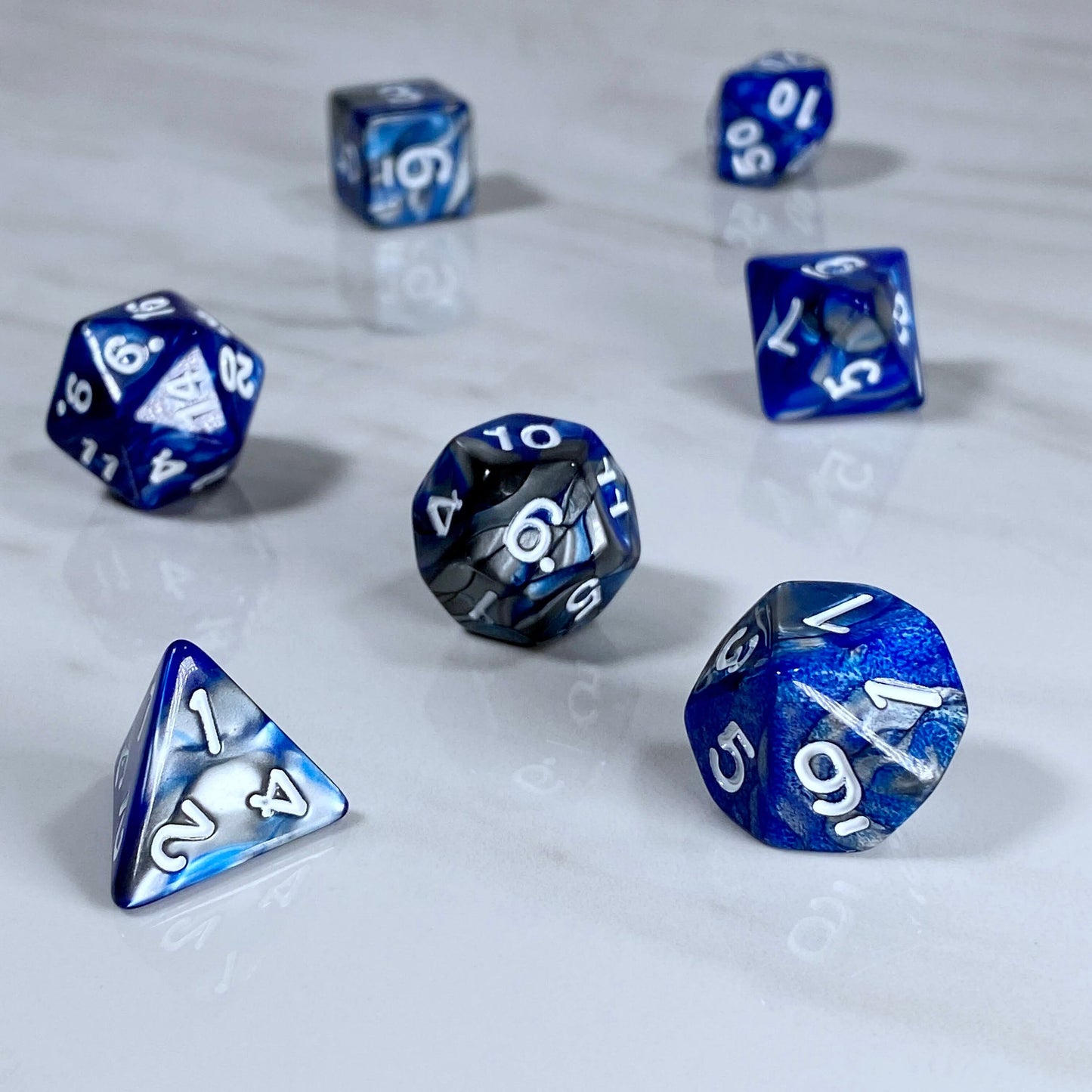 Fundamentals Blue & Silver Dice