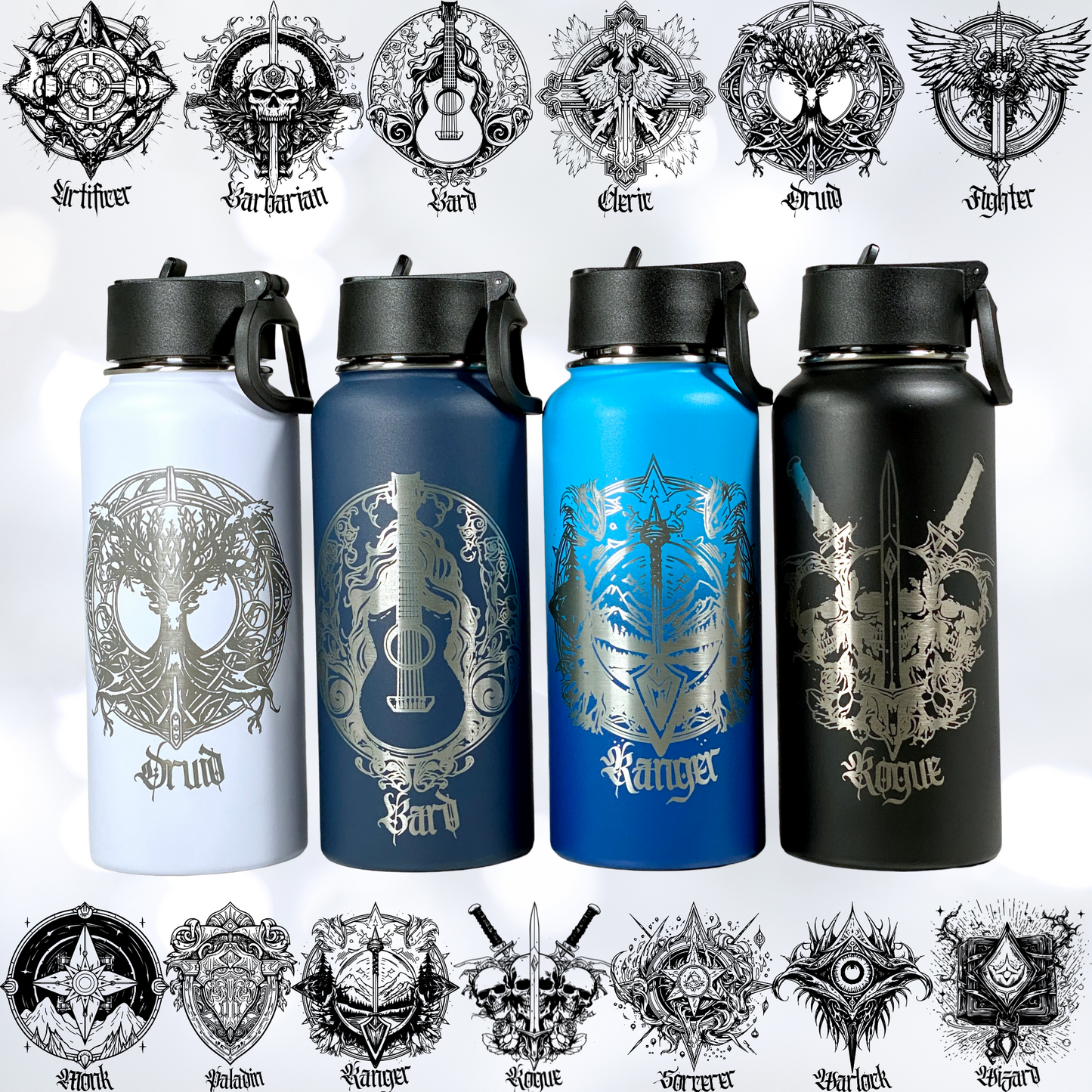 RPG Class Themed Custom Water Bottle