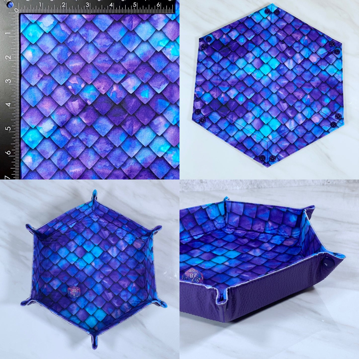 Dragon Scale Hex Snap Dice Tray