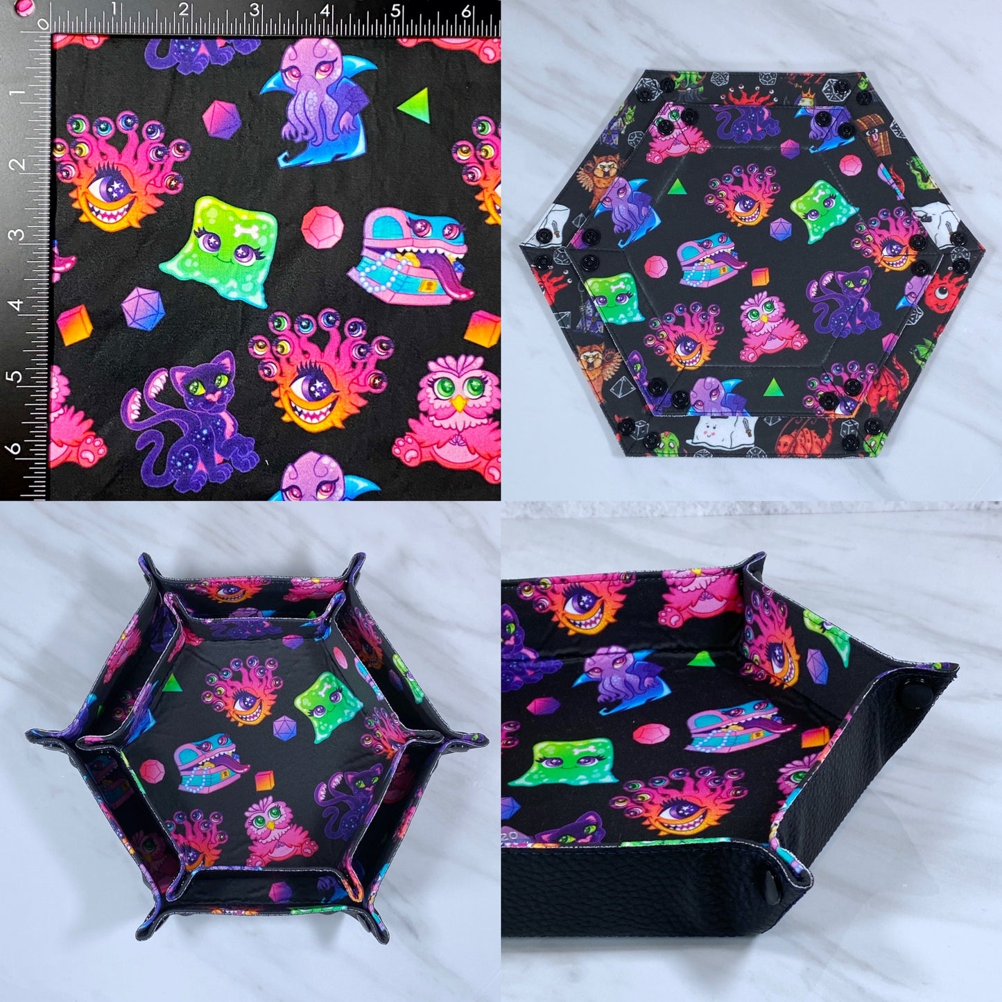 Cute Monsters Hex Snap Dice Tray