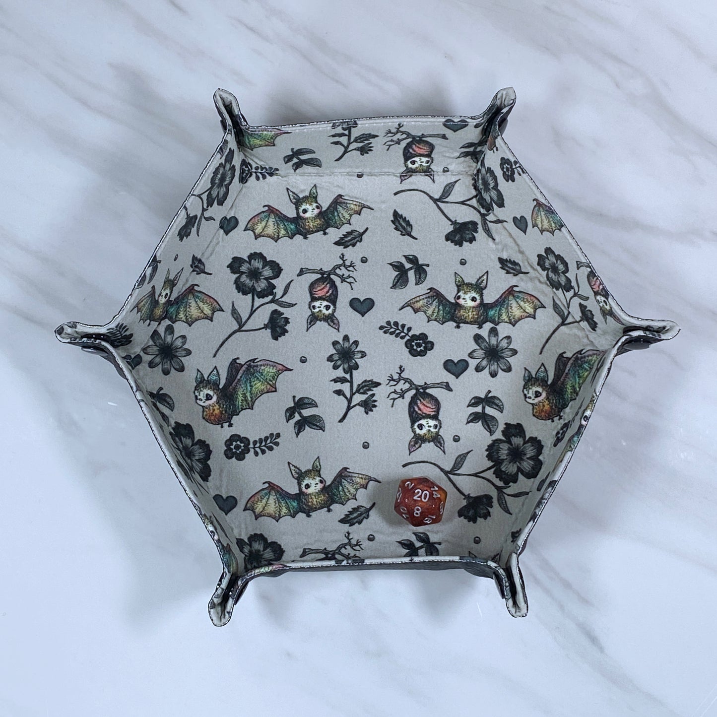 Cute Bats Hex Snap Dice Tray