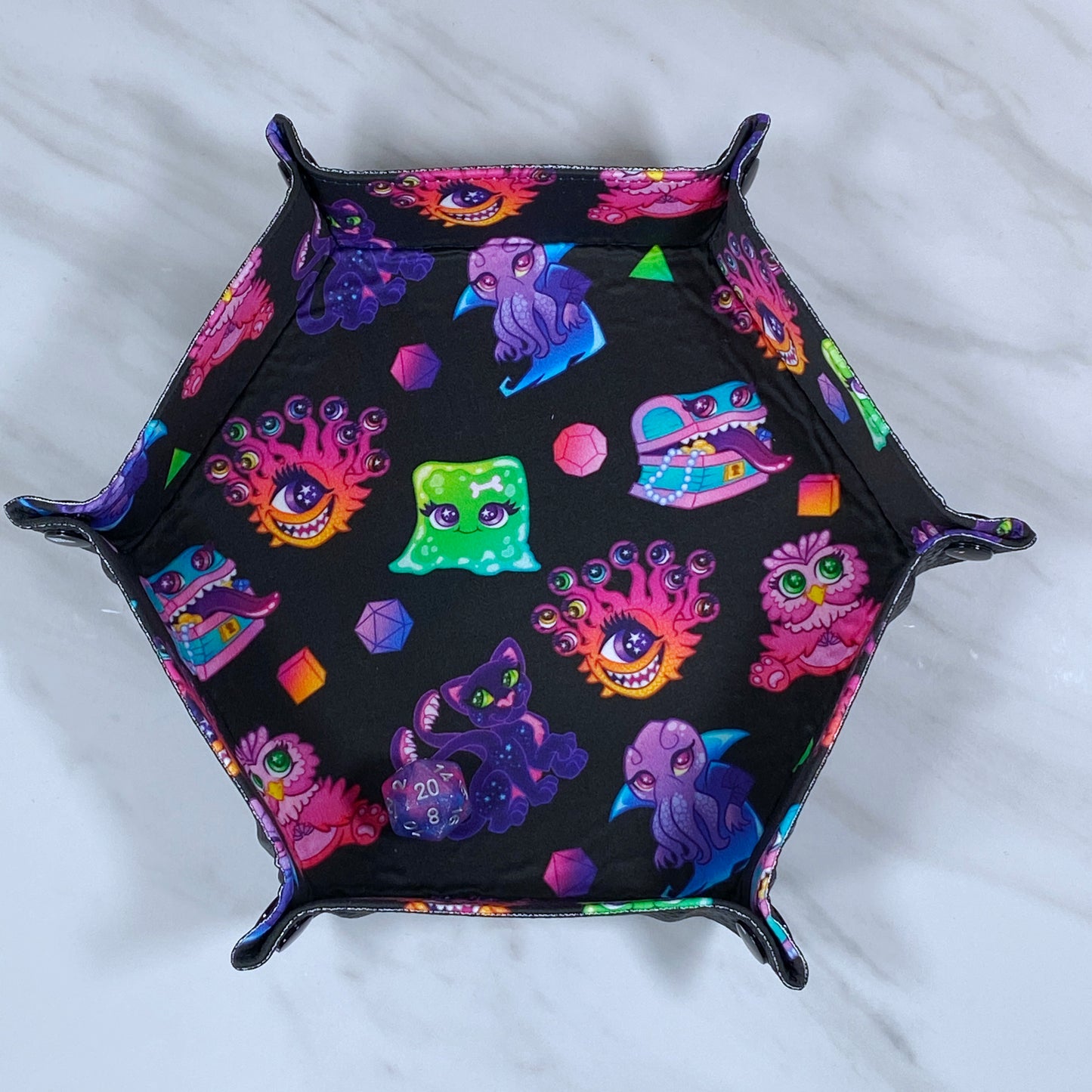 Cute Monsters Hex Snap Dice Tray