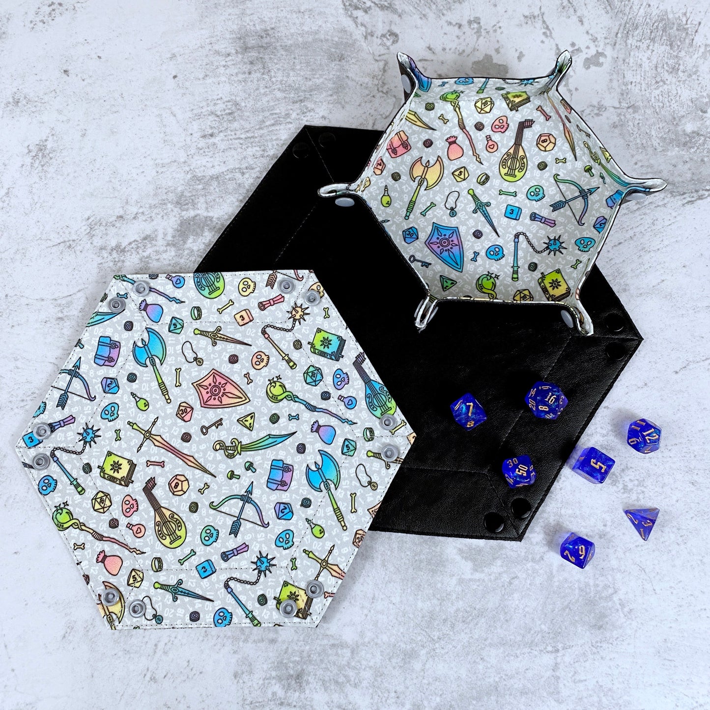 Rainbow Adventure Hex Snap Dice Tray