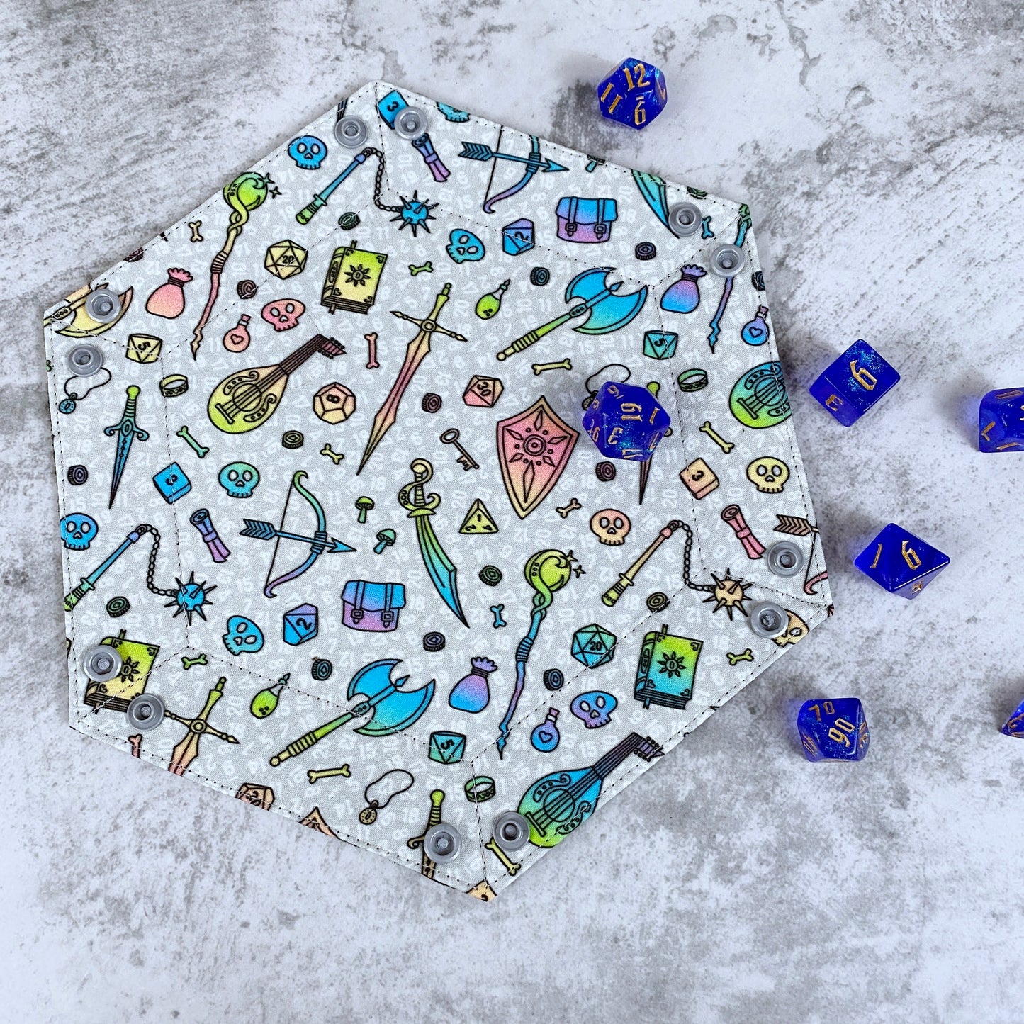 Rainbow Adventure Hex Snap Dice Tray
