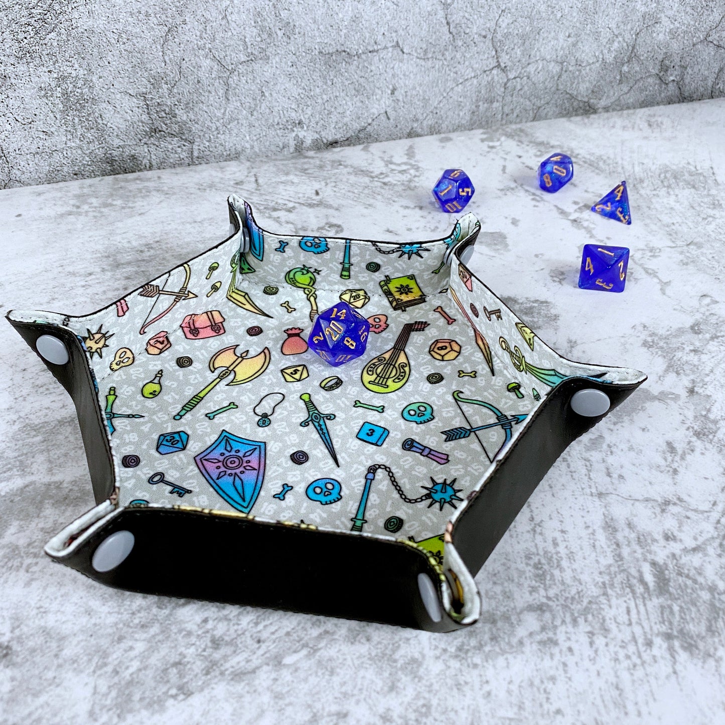 Rainbow Adventure Hex Snap Dice Tray
