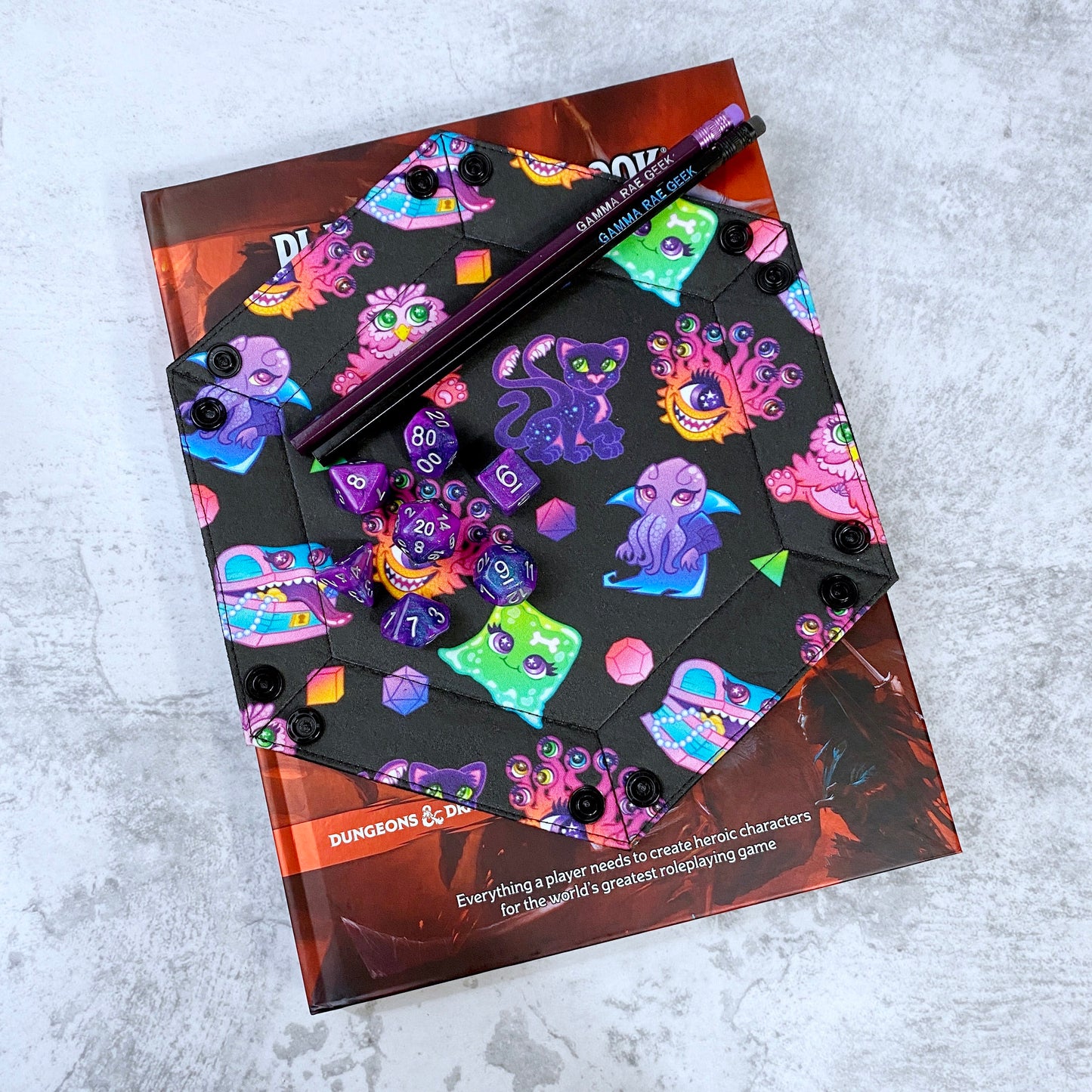 Cute Monsters Hex Snap Dice Tray