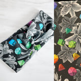 Rainbow Floral Dice Knot Headband