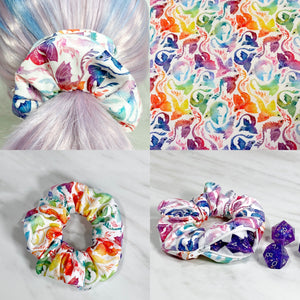 Rainbow Dragon Mimic Scrunchie
