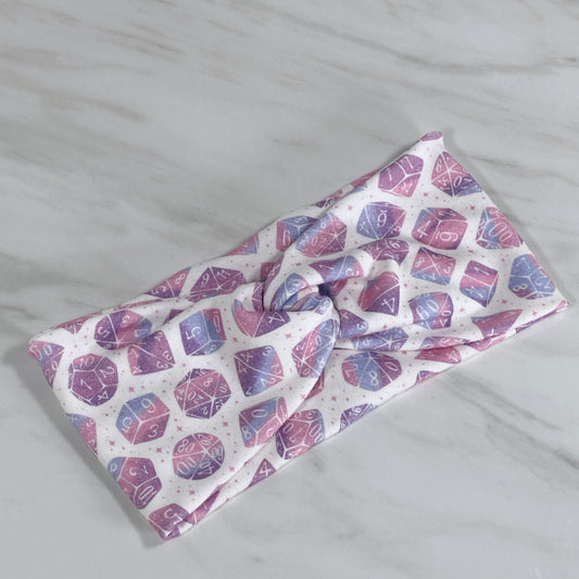 Pastel Dice Galaxy Knot Headband