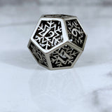 Snowflake Hollow Dice, Silver