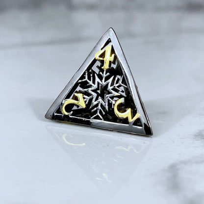 Snowflake Dice, Black & Gold
