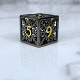 Snowflake Dice, Black & Gold