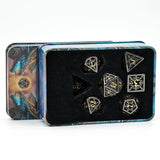 Snowflake Dice, Black & Gold