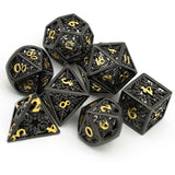 Snowflake Dice, Black & Gold