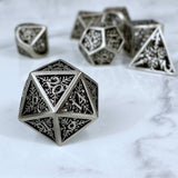 Snowflake Hollow Dice, Silver