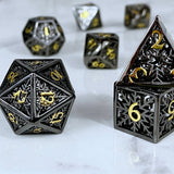 Snowflake Dice, Black & Gold