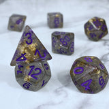 Black and Gold Leaf Shimmer Dice