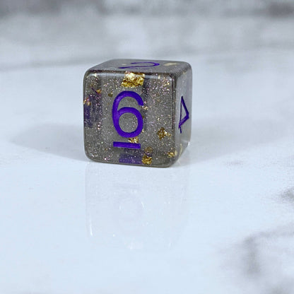 Black and Gold Leaf Shimmer Dice