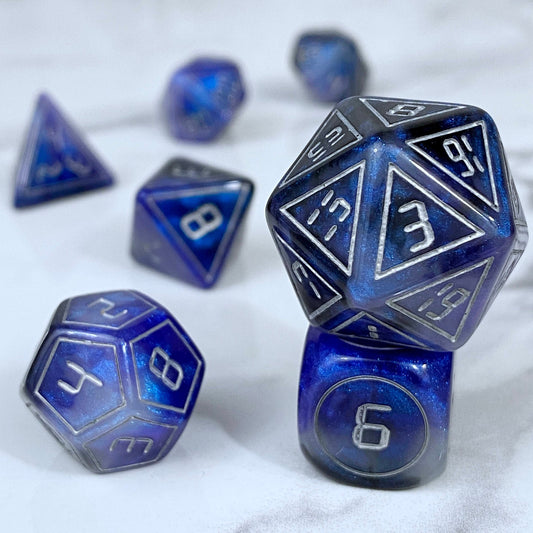 Back in Time Blue and Black Dice