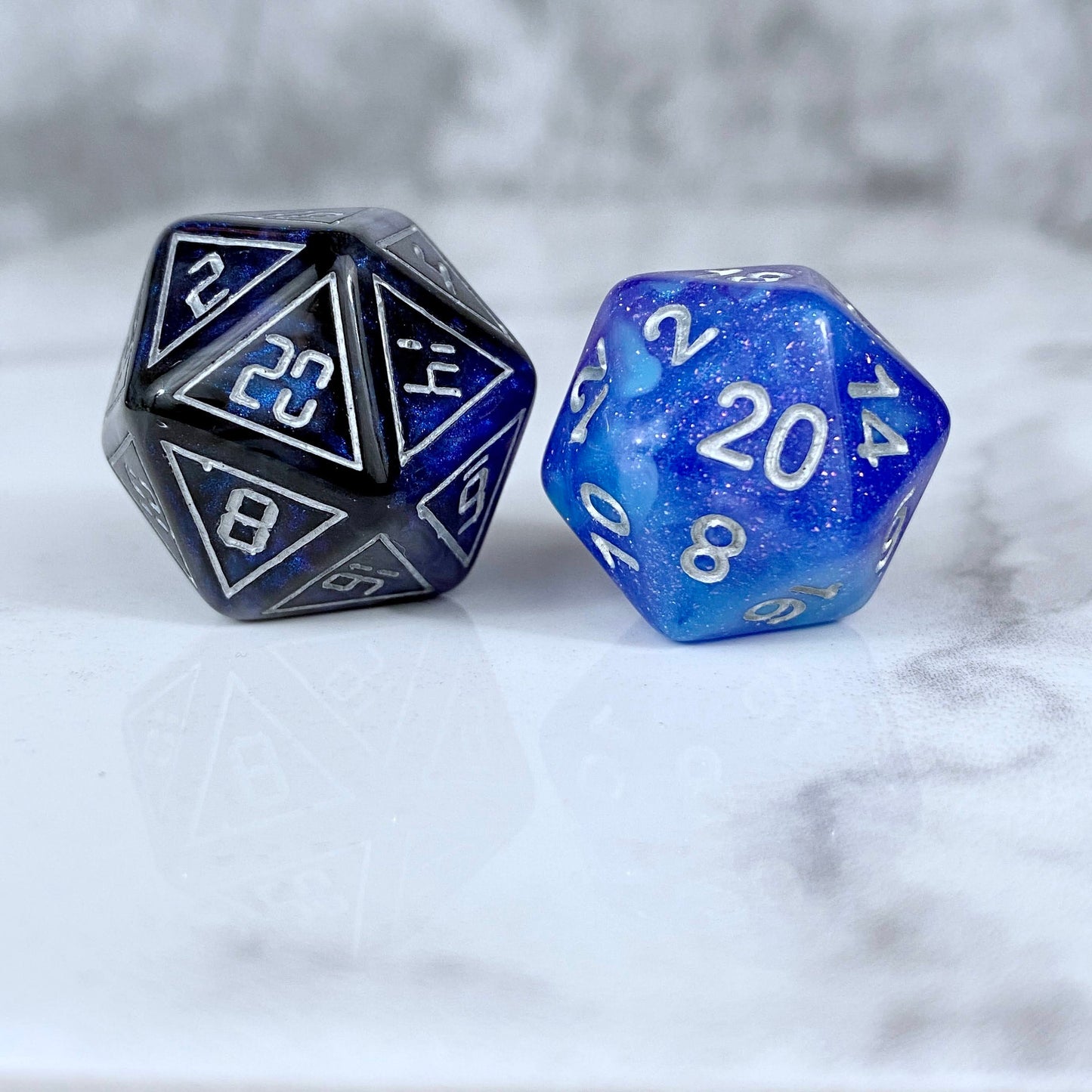 Back in Time Blue and Black Dice