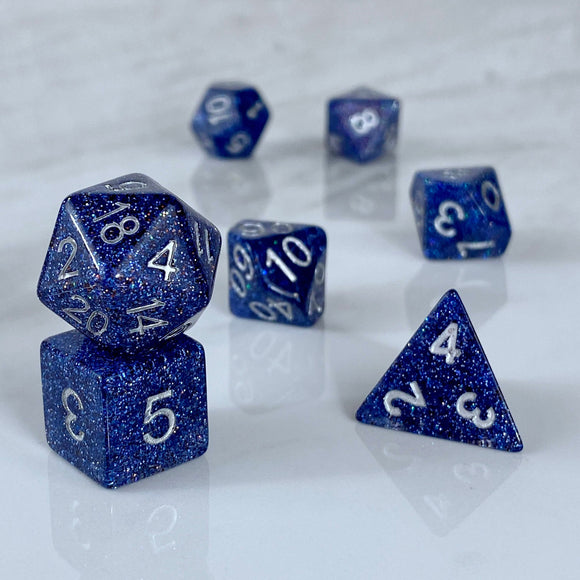 Pixie Dust Cobalt Polyhedral Dice