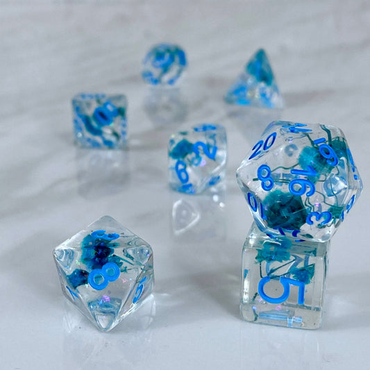 Blue Flora Dice