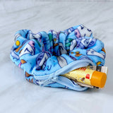 Velvet Dice Zipper Stash Scrunchie