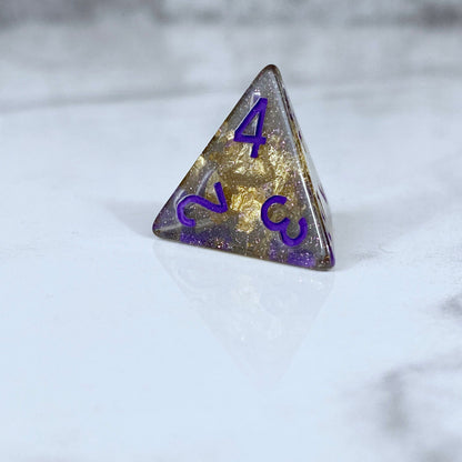 Black and Gold Leaf Shimmer Dice