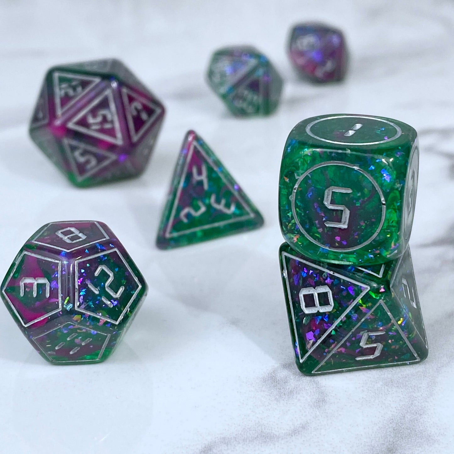 Back in Time Pink and Green Dice