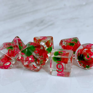 Red & Green Flora Dice