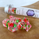 Red & Green Flora Dice