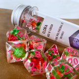 Red & Green Flora Dice
