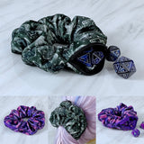 Velvet Galaxy Dice Zipper Stash Scrunchie