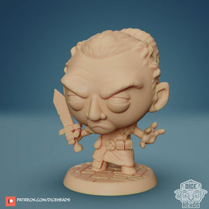 Dwarf Chibi Miniature, Dice Heads
