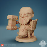 Dwarf Chibi Miniature, Dice Heads