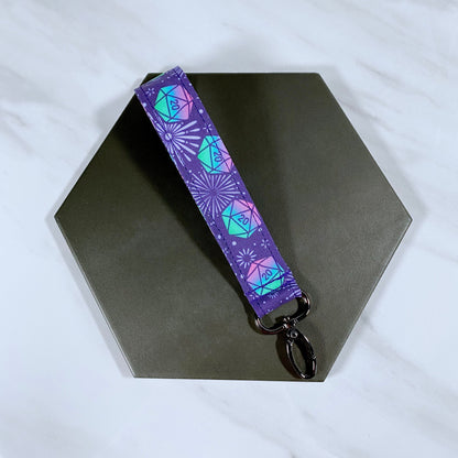 Purple Dice Wristlet Lanyard