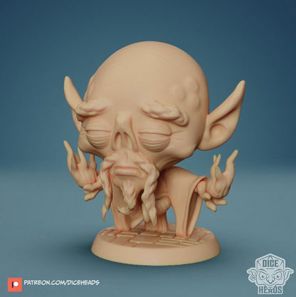 Gith Monk Chibi, Githzerai Monk, Dice Heads
