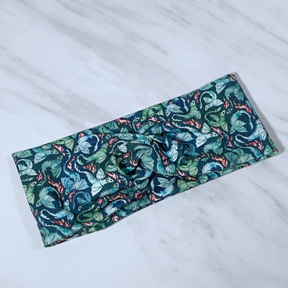 Dark Blue/Green Dragons Knot Headband