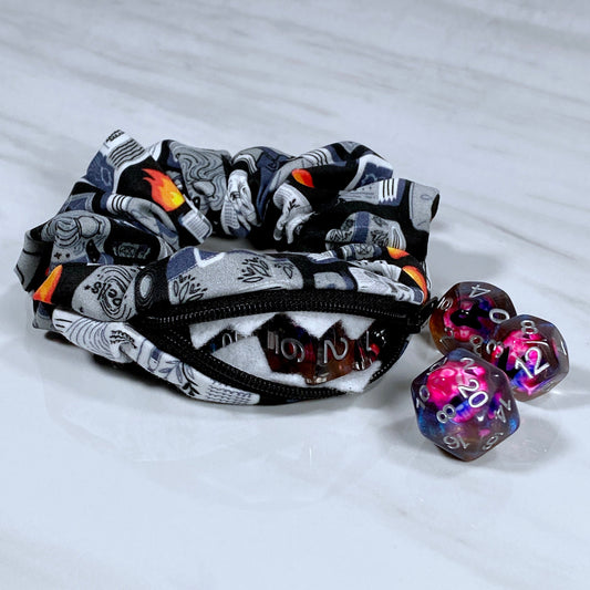 Spell Book Zipper Mimic Scrunchie