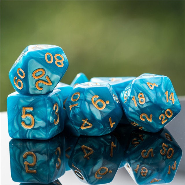 Fundamentals Turquoise Marble Dice