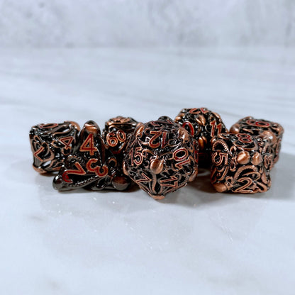 Cephalopod Dice, Copper and Red