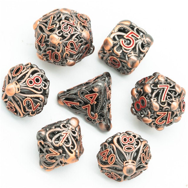 Cephalopod Dice, Copper and Red