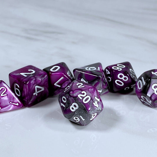 Fundamentals Purple & Silver Dice