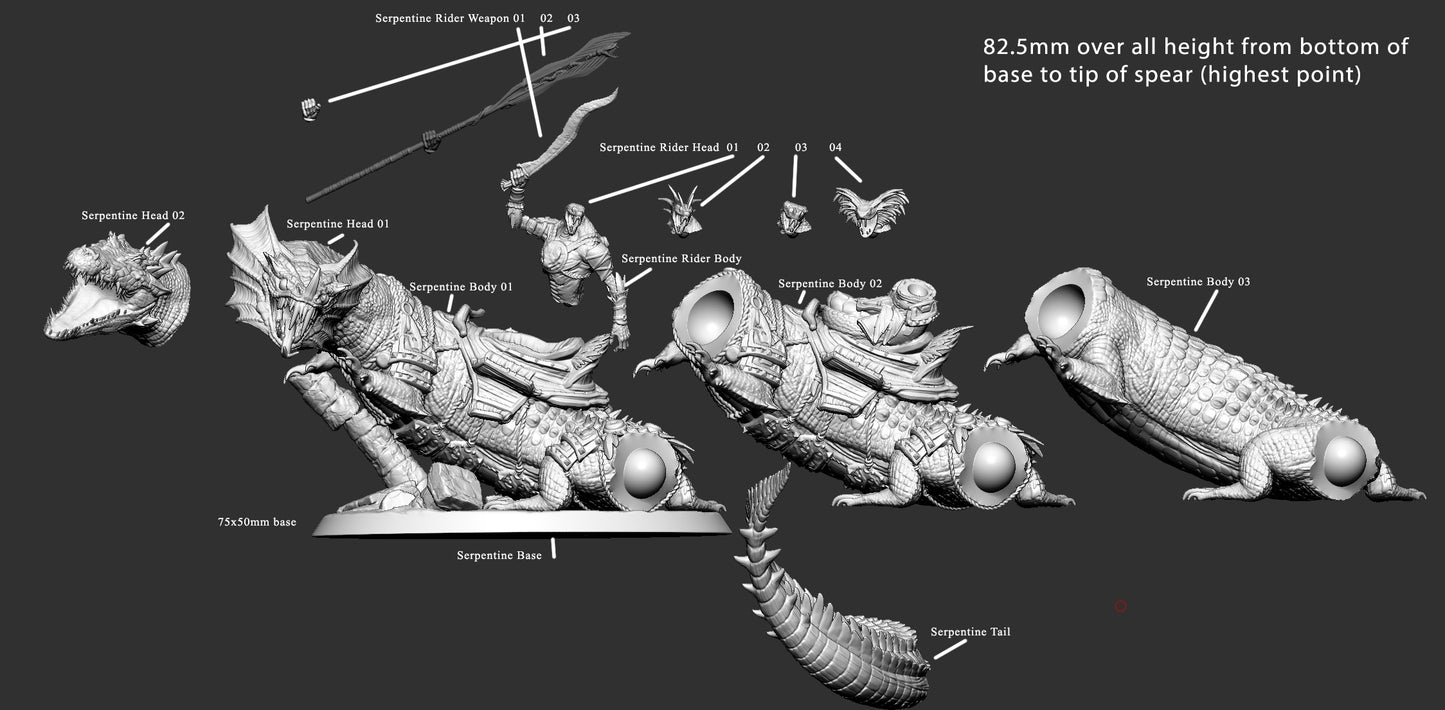 Serpentine Mount, Alligator, Mini Monster Mayhem