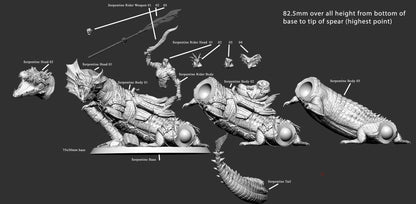 Serpentine Mount, Alligator, Mini Monster Mayhem